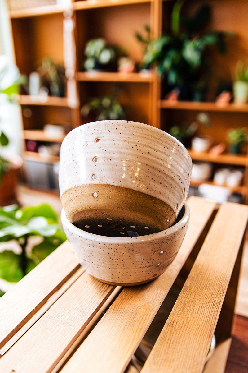 East Wheeling Clayworks Berry Bowl: White Speckled Only