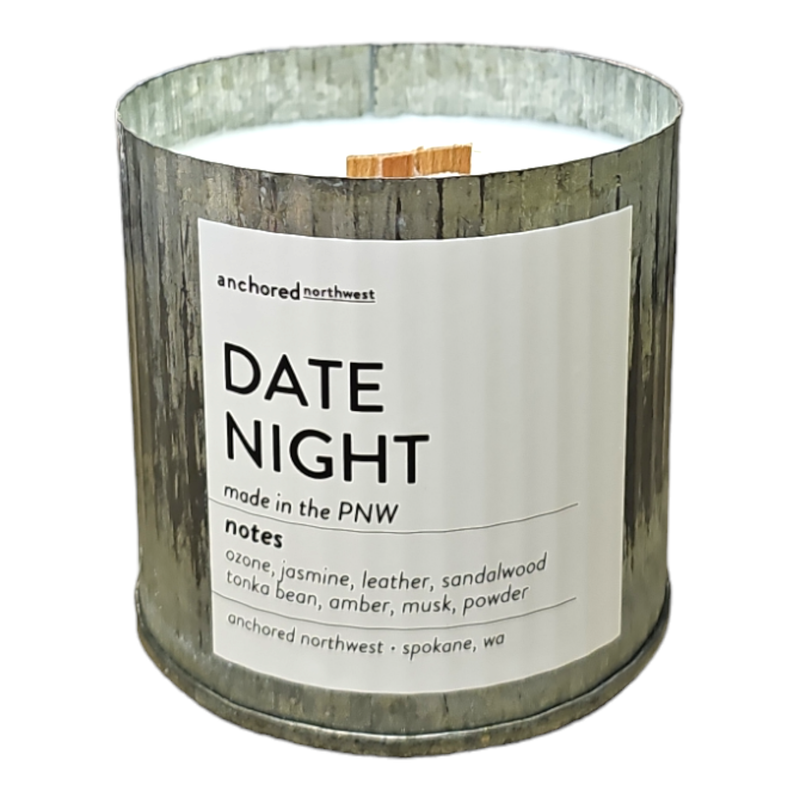 Date Night Rustic Vintage Farmhouse Wood Wick Candle : 10oz