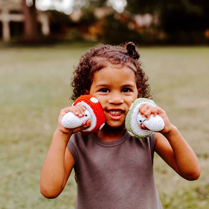 Pretend Play Food Rattle - Green Mushroom