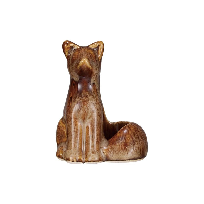 Stoneware Fox Taper Holder