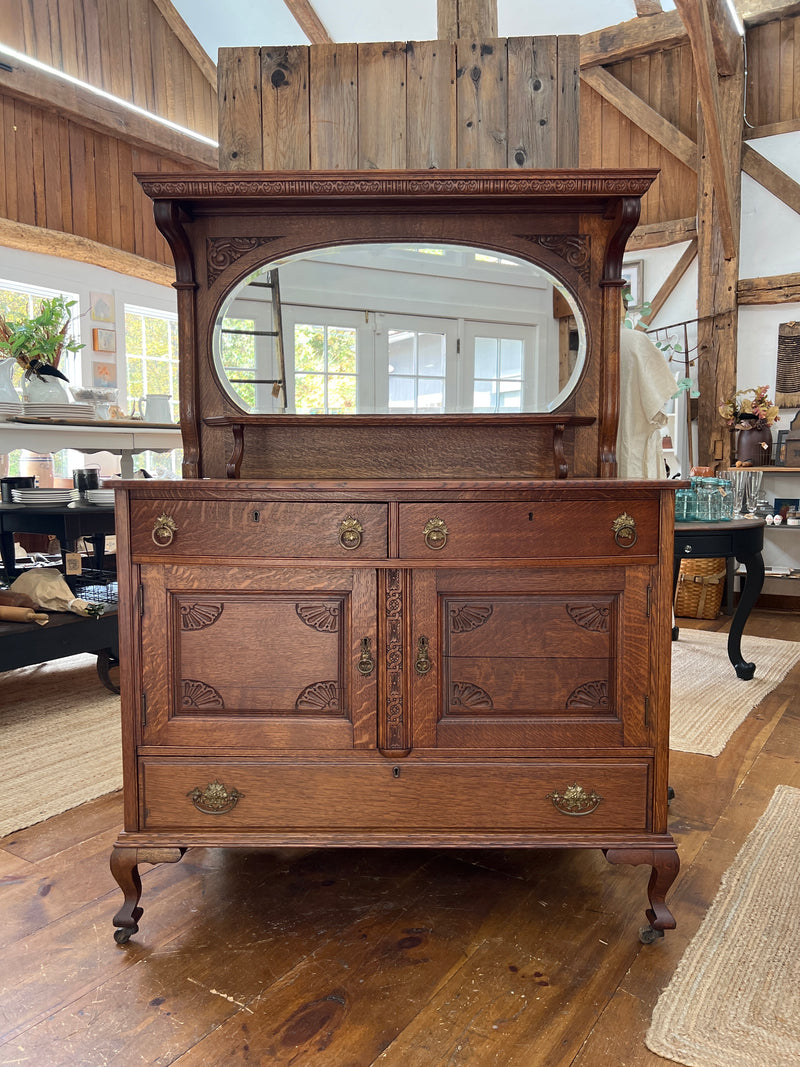 Antique Victorian Buffet/Sideboard with Mirror