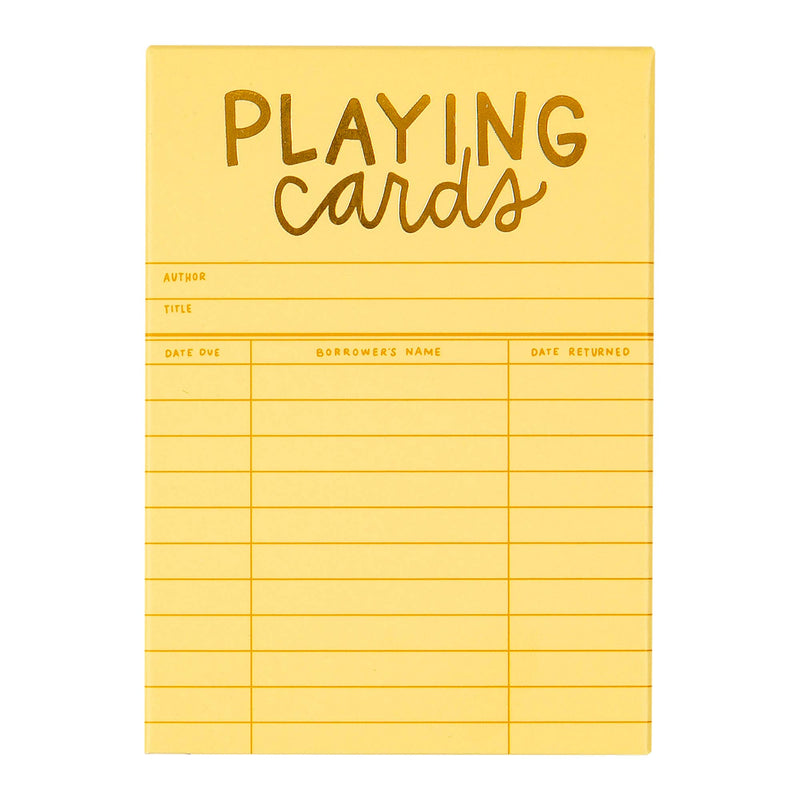 Yellow Library Card Deck Of Playing Cards
