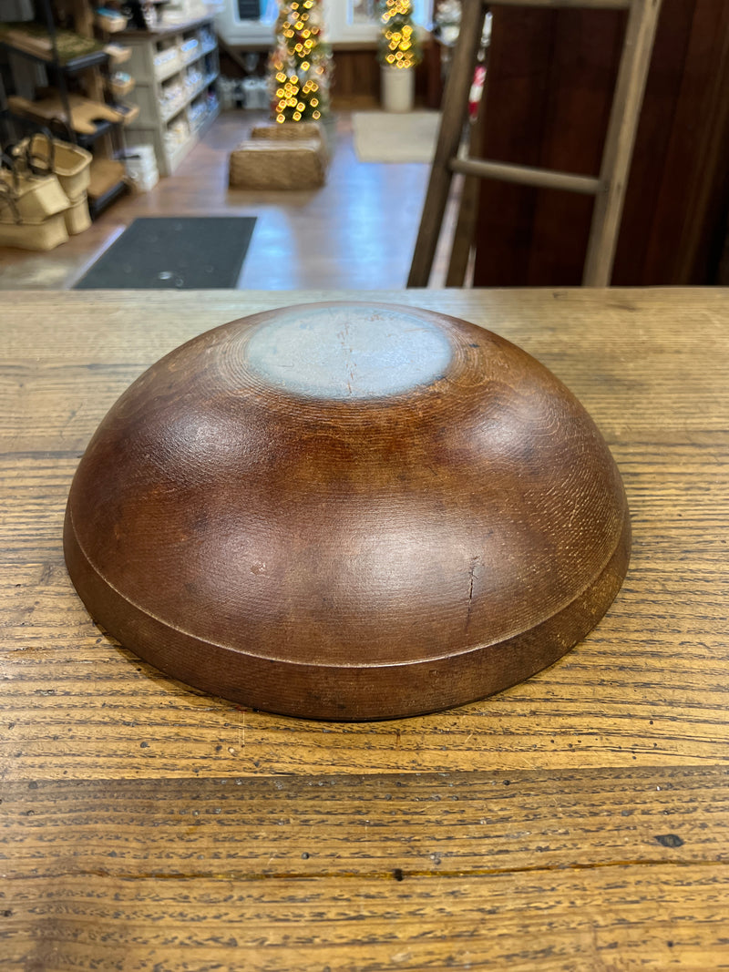 Antique 12.75” Wooden Bowl