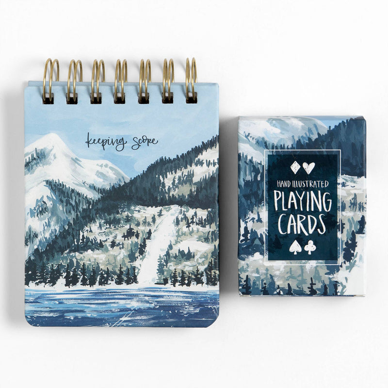 Winter Landscape Playing Card + Scorecard Notebook Set