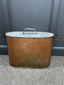 Antique Oval Copper Boiler/Wash Tub Pot with Lid
