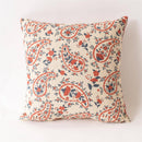 Red And Blue Paisley Floral Pillow