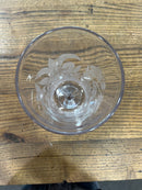 Antique 1880’s Celery Vase Etched Glass with Crane Birds and Bamboo