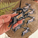 Iron-on patch | lucky rabbit's foot - 4.3" x 2.8": Patch attached to backer card