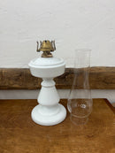 Vintage White Milk Glass Oil Lamp