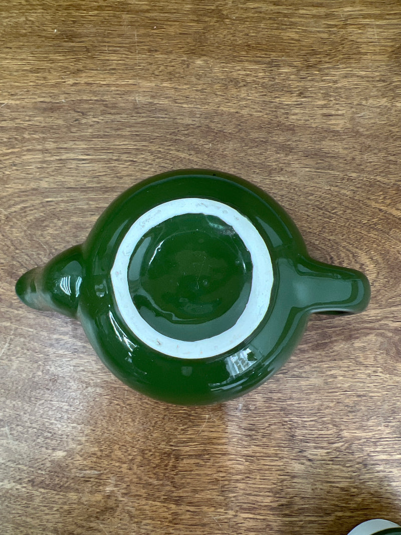 Vintage Hall Avocado Green Porcelain Teapot
