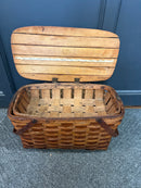 Vintage Rectangle Picnic Basket Double Handled