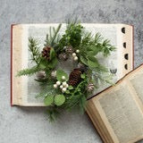 9" Pine, Berries and Cones Wreath