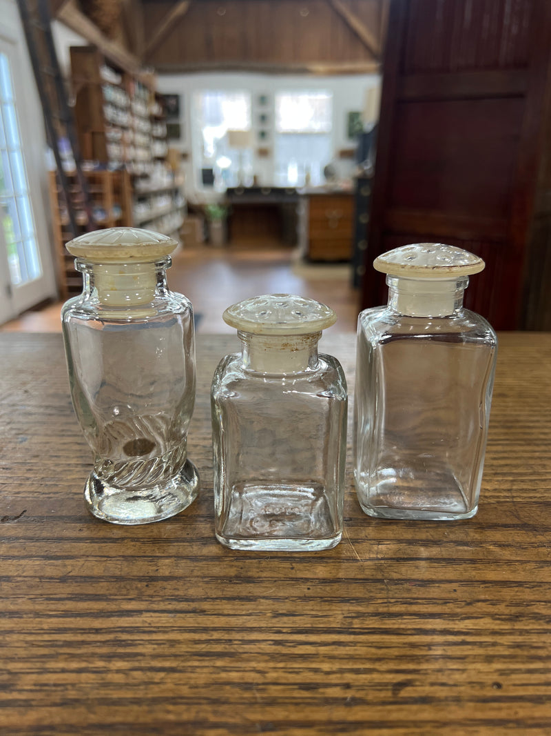 Vintage Upjohn Pharmaceutical/Apothecary Glass Bottles SET OF THREE