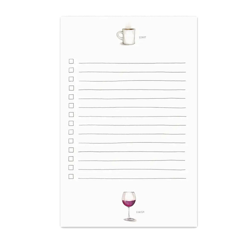 Start & Finish Lined Notepad | Wine & Coffee