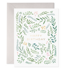 Pretty Leaves | Floral Birthday Greeting Card: 4.25 X 5.5 INCHES