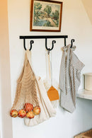 The Wrought Iron Rack with Hooks: Three Hooks