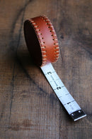 Hand-Stitched Leather Tape Measure: Chestnut