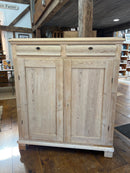 Antique Swedish Scrubbed Pine Two Drawer Cabinet