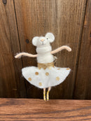 Handmade Wool Felt Ballerina Mouse Ornament, 3 Styles