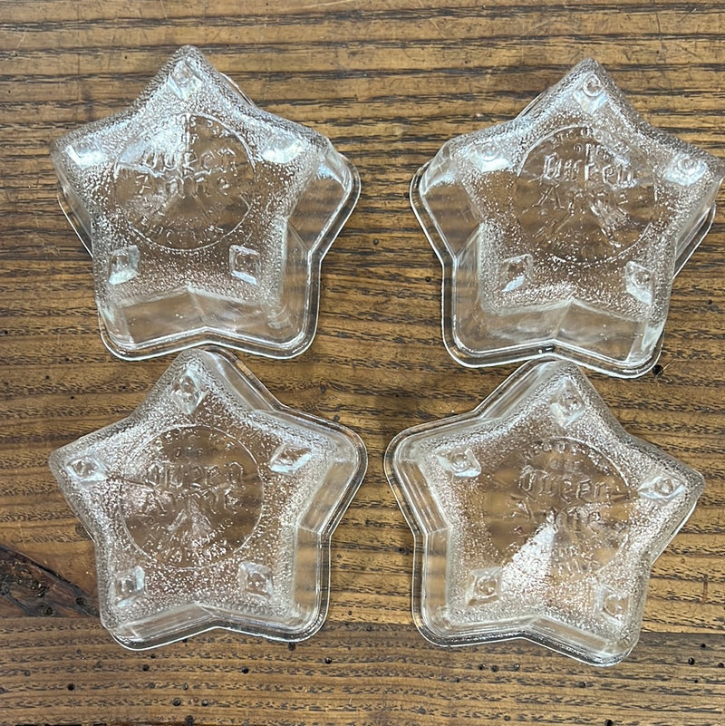 Set of Four Queen Anne Clear Glass Fridge/Oven Mold