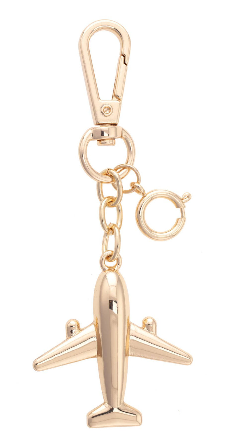 Jet Setter Bag Charm in Shiny Gold