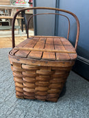 Vintage Rectangle Picnic Basket Double Handled