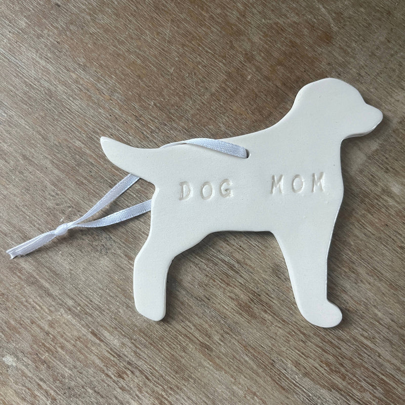 Dog Mom Christmas Ornament  | Handmade Pottery 