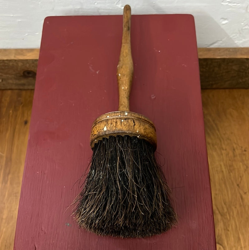 Vintage 11” Round Horsehair Paint Brush with Turned Handle