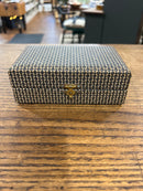 Antique English 7 Piece Boxed Set with Silver Plate Tea Strainer and Teaspoons