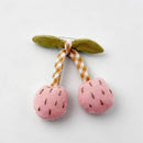 Playful Animal Cherry Brooch: Scarf Bear / One Size