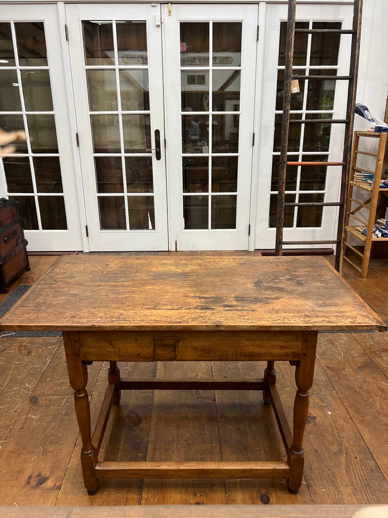 Antique Primitive Pine and Maple Tavern Table