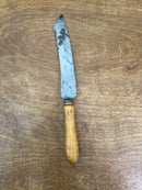 Antique Sheffield England Hand Carved Wood Handle Bread Knife