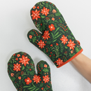 Christmas Forest Oven Mitt Set of 2 - Holiday Kitchen Decor