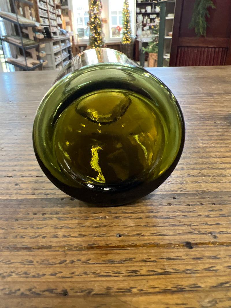 Vintage Green 6” Apothecary Jar w/ Glass Lid