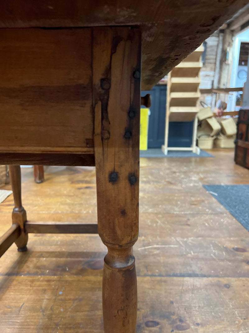 Antique Primitive Pine and Maple Tavern Table