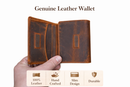 Leather Wallet for Men Handcrafted Distressed Trifold Wallet: Dark Brown