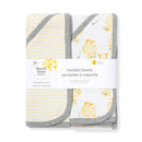 Little Ducks Organic Cotton Hooded Towels 2 Pack: Double Cream / One Size