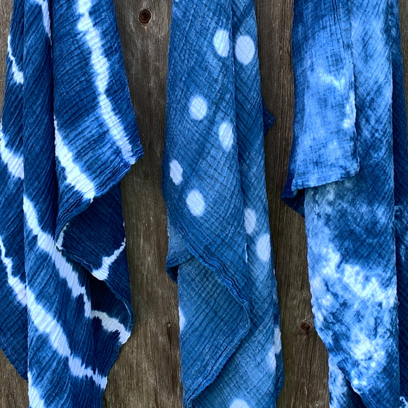 Shibori Organic Swaddle: Hakusen