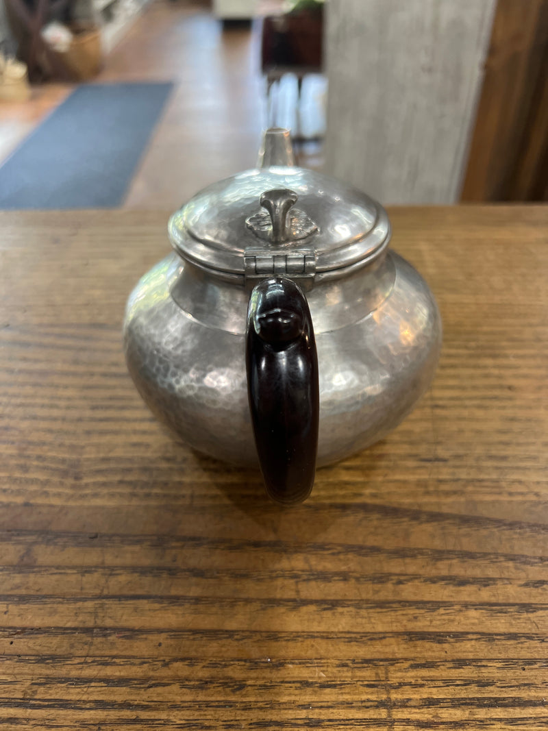 Vintage Abbey Pewter Hammered Teapot