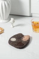 Handmade Felt Coasters - Fatty Cat: Brown