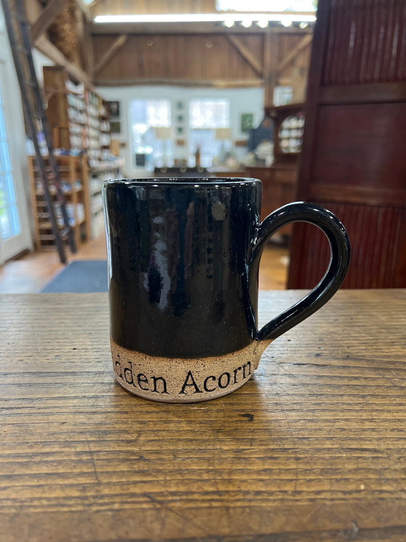 The Hidden Acorn Black Mug - Handmade Pottery