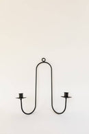 Twin Iron Wall Sconce | Double Taper Candle Holder
