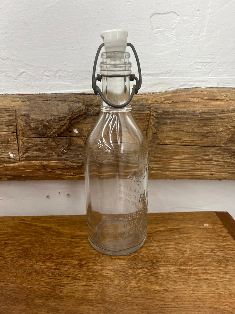 Vintage Citrate Magnesia Bottle with Porcelain Stopper