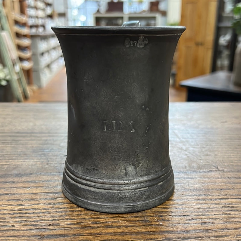 Vintage English Pewter Pint Tankard