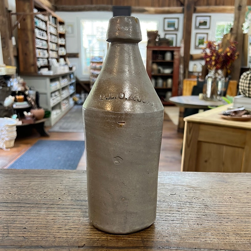 Vintage Stamped D. L. O + Son. Stoneware Bottle