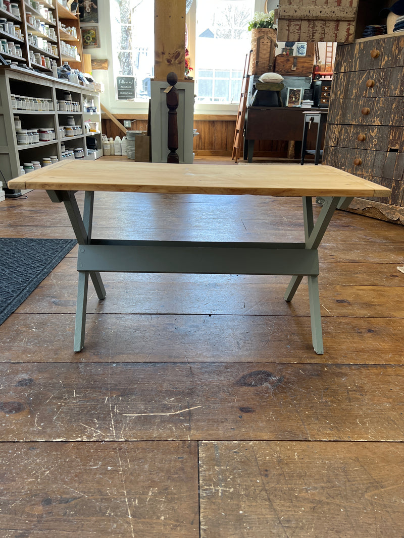 Vintage X Shape Wooden Leg Table