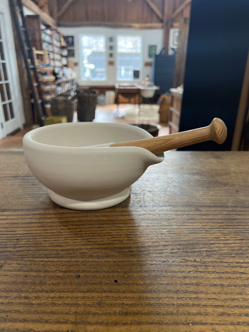 Vintage English Unglazed Lab Mortar and Pestle