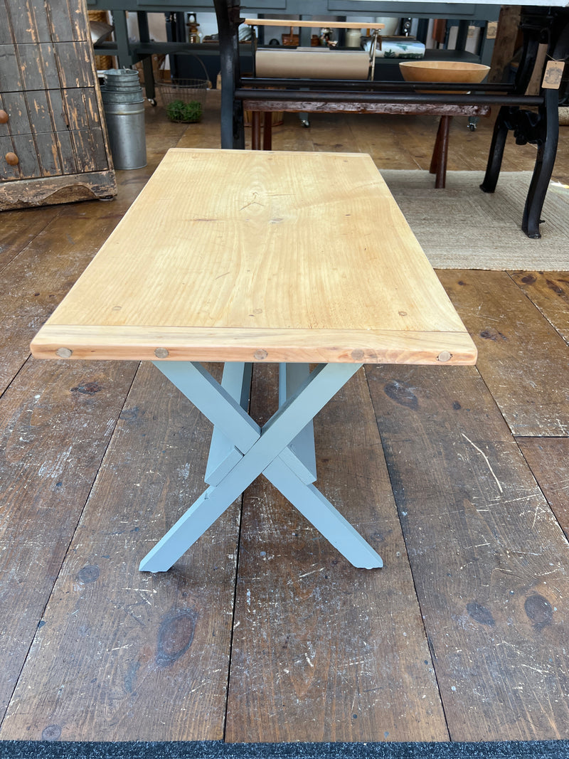 Vintage X Shape Wooden Leg Table