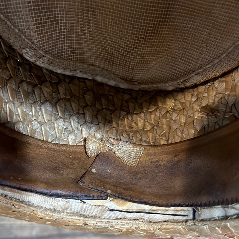 Antique Straw Boater Hat