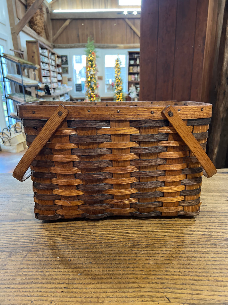 Vintage Domino Pure Cane Sugar Splint Rectangle Basket